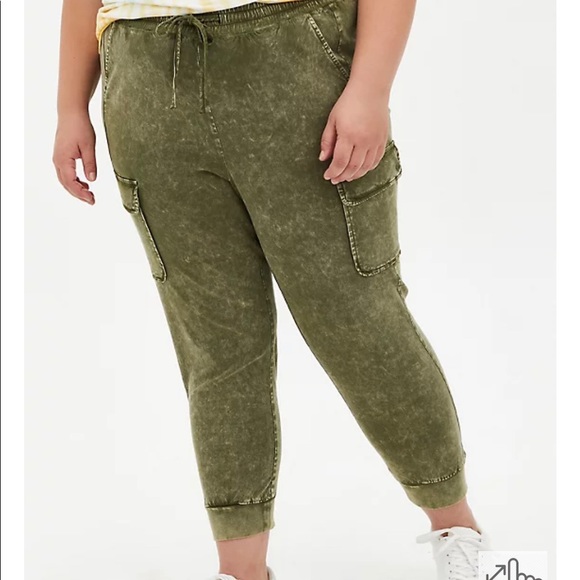 Torrid olive green washed jogger - Picture 3 of 5